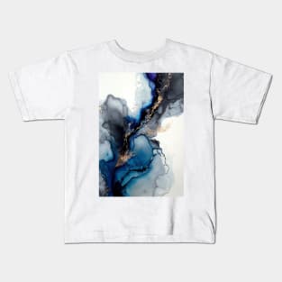 Azure Dreams - Abstract Alcohol Ink Resin Art Kids T-Shirt